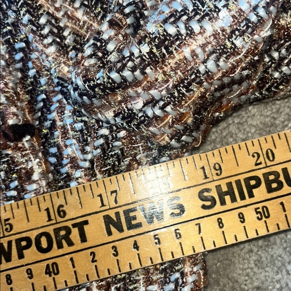 Ann Taylor Metallic Fringe Tweed Blazer Jacket Brown Size 4 NWT - Picture 12 of 12